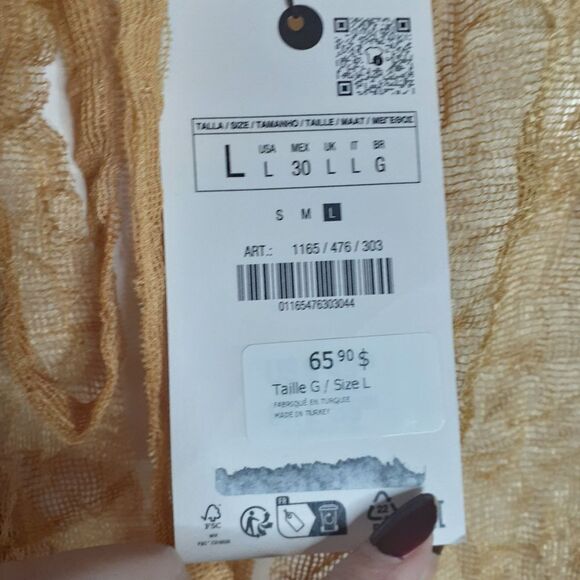 NWT Zara Elegant Gold Sheer Women's Top - Picture 7 of 16